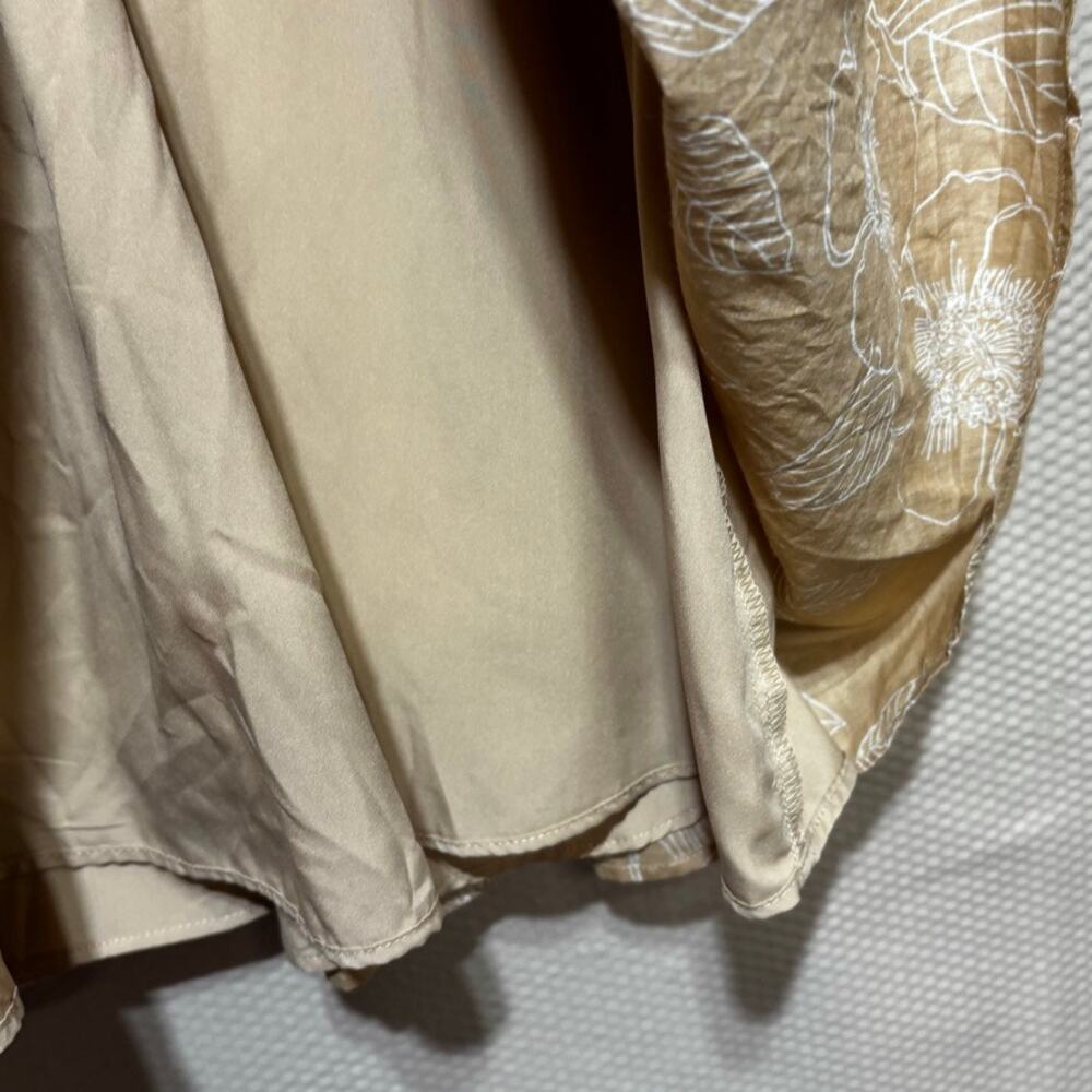 Tommy Hilfiger Tan Floral Tiered Dress Size 14 Surplice V-Neck Tie Waist Lined - Picture 4 of 9